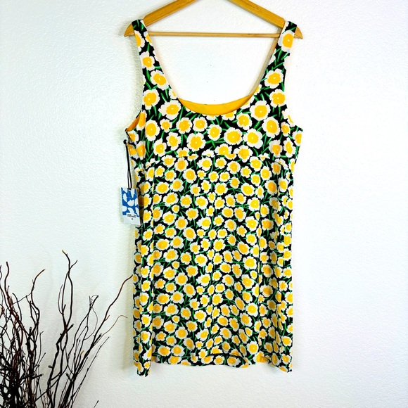 NWT DIANE VON FURSTENBERG 90s Shift Yellow Poppy Dress - Picture 2 of 4